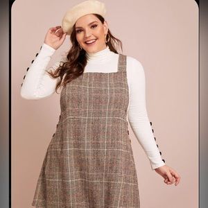 Plaid Overall Dress. Size Large.
